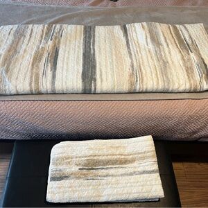 Koolaburra by UGG Striped Beige, Gray and blue King Comforter and 2 pillow set